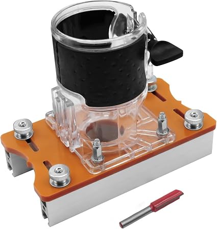 Pyhodi 2 in 1 Wood Router Base with Compact Slotting Bracket, Slotted Base, Aluminum Alloy Router for Chamfering, Grooving, Curve Cutting, Suitable for Trimming Machine, Wood