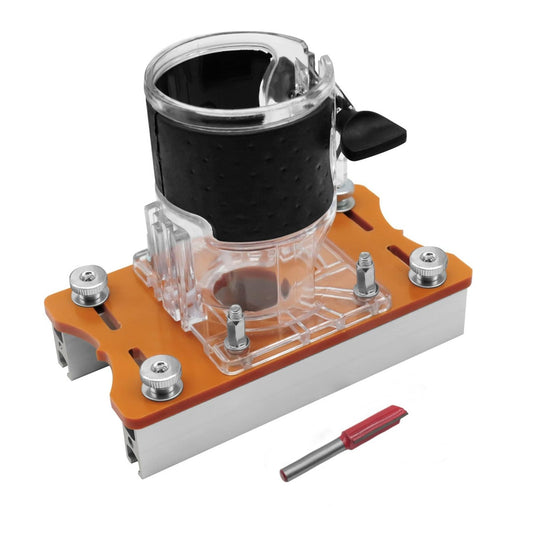 Pyhodi 2 in 1 Wood Router Base with Compact Slotting Bracket, Slotted Base, Aluminum Alloy Router for Chamfering, Grooving, Curve Cutting, Suitable for Trimming Machine, Wood