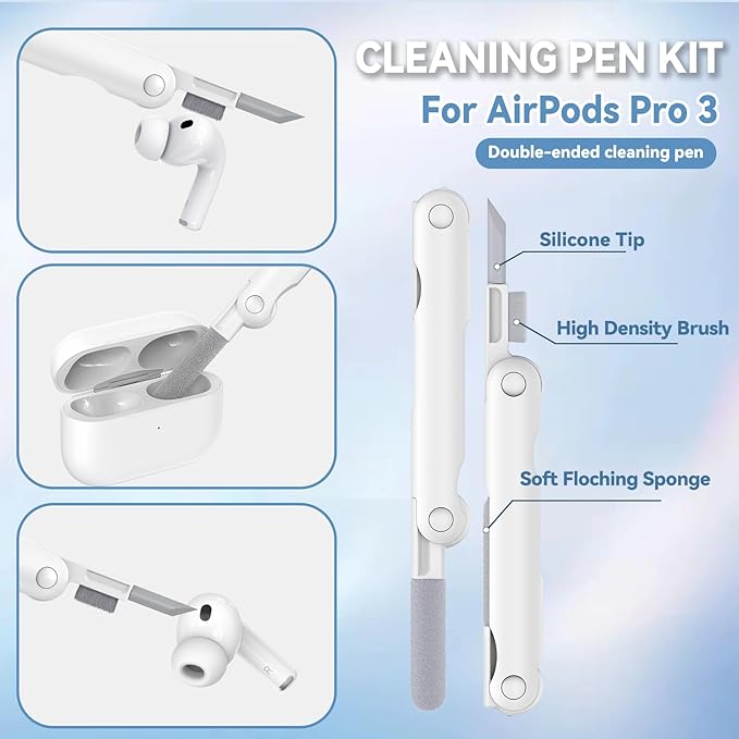 for AirPods Pro 3 Case 2025 with Cleaner Kit,Cute Cartoon Kawaii Funny Apple Airpods Pro 3rd Generation Case Silicone Protective Cover for AirPods Pro 3 Cover with Keychain for Women Boys