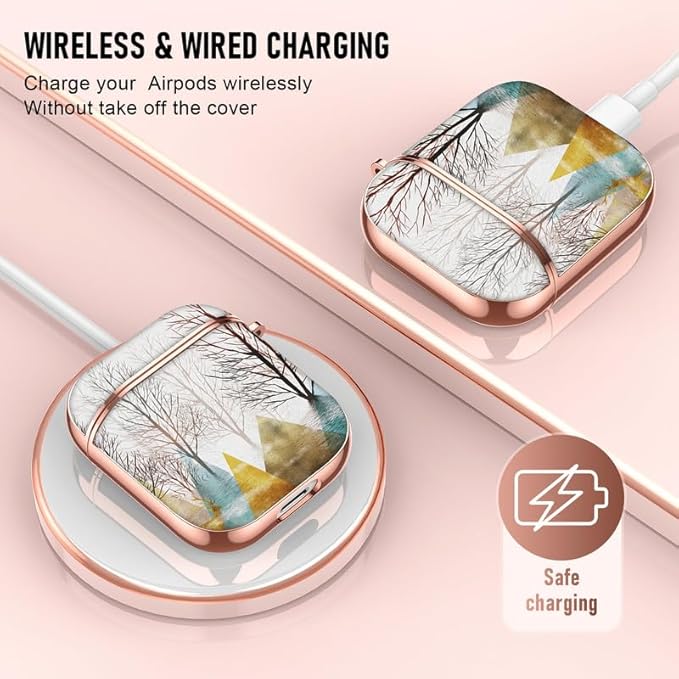 Maxjoy for AirPods 2nd Generation Case, Unique Design Hard Protective Shockproof Airpods Case Cover with Keychain Compatible with Apple AirPods 1st/2nd Charging Case, Sea Tree Lanyard