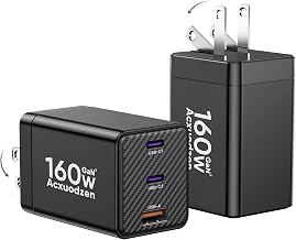 Acxuodzen 2 Pack 160W USB C Charger Block,3 Port GaN Type C Fast Charging - Image 1
