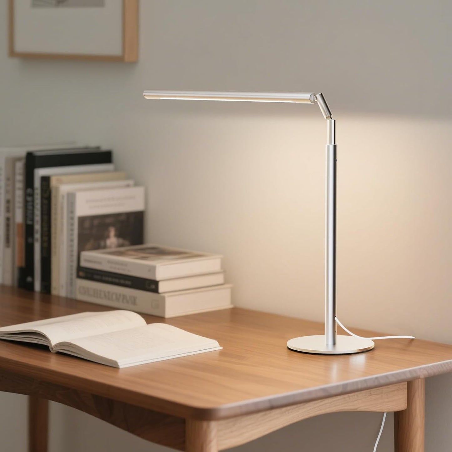 16 Inch Foldable LED Desk Lamp 4 Color Temps 15W 1200 Lumens Dimmable with Flexible Arm for Home Office Study Silver