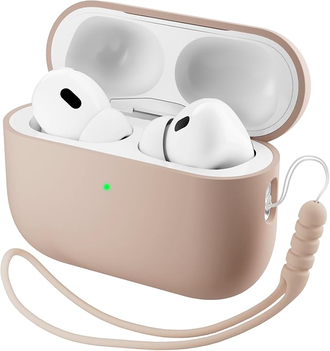 ORNARTO Compatible with AirPods Pro 3 Case 2025, Full Protective Hybrid Silicone for AirPods Pro 3rd Generation Case, Front LED Visible Skin Cover-Nude Taupe