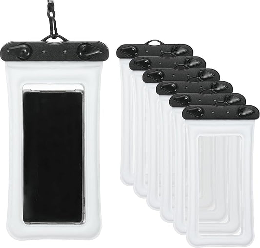 PATIKIL 3Pcs Waterproof Phone Pouch Floating No Sink Universal Cellphone Dry Bag Waterproof Phone Case for Kayaking Beach Swimming Hiking, White
