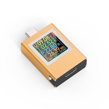 USB C Tester,KJ-KayJI Power Meter Color Screen IPS Digital Multimeter(2025)Voltage,Cur,Pwr,Resistance,Elec,Temp,Capacity,Time,Fast Charging,Support DC4.5-50V/0-12A,D2.0, PD3.0, PPS, QC2.0, QC3.0,FCP..