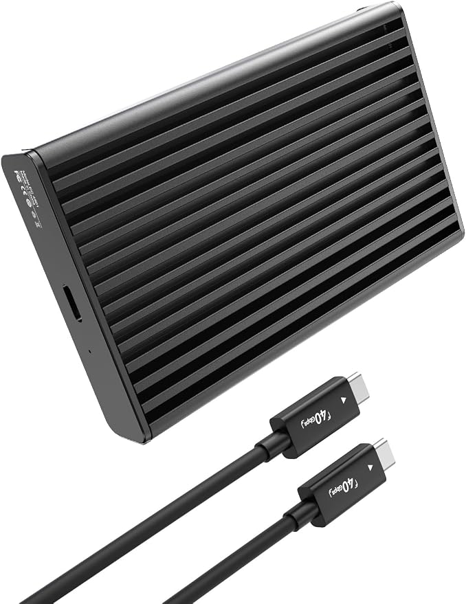 ANYOYO NVMe M.2 SSD Enclosure, 40Gbps NVMe Enclosure Up to 8TB SSD, Tool-Free Aluminum Case with Triple Fins Heat Dissipation, Compatible with Thunderbolt 3/4 & USB4/3.2/3.1/3.0/2.0 M1 M2 Pro/Max