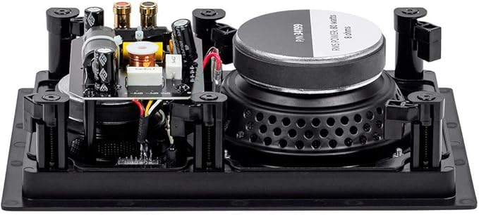 Monoprice 3-Way Carbon Fiber In-Wall Speakers - 6.5-Inch, Pair, With Magnetic Grille, Black - Alpha Series