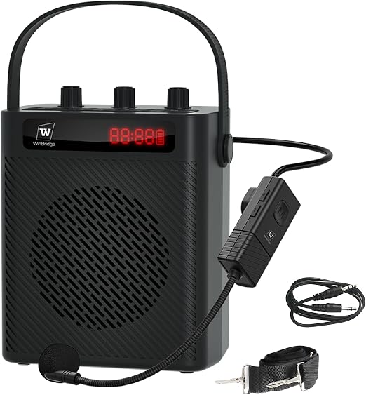 Voice Amplifier with Wireless Microphone & Speaker - Portable Bluetooth PA System, 30W Ultra-Light Rechargeable Hands-Free Megaphone for Teachers, Tour Guides & Outdoor Events - S93