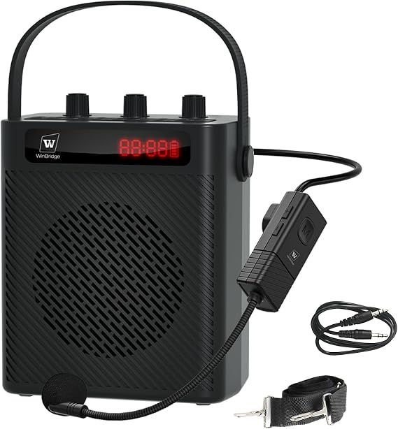 Voice Amplifier with Wireless Microphone & Speaker - Portable Bluetooth PA System, 30W Ultra-Light Rechargeable Hands-Free Megaphone for Teachers, Tour Guides & Outdoor Events - S93