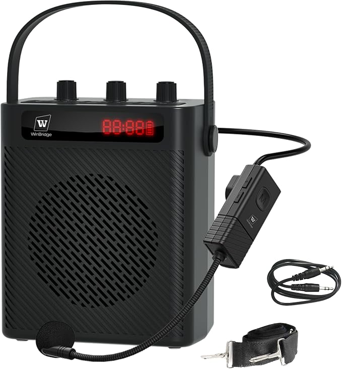Voice Amplifier with Wireless Microphone & Speaker - Portable Bluetooth PA System, 30W Ultra-Light Rechargeable Hands-Free Megaphone for Teachers, Tour Guides & Outdoor Events - S93