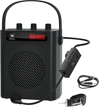 Voice Amplifier with Wireless Microphone & Speaker - Portable Bluetooth PA System, 30W Ultra-Light Rechargeable Hands-Free Megaphone for Teachers, Tour Guides & Outdoor Events - S93