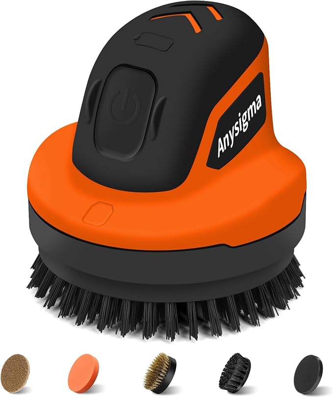 Electric Grill Brush- Waterproof Cordless Rotary Cleaning Brush with 4 Heads for Outdorr Grill,Car,Bathroom