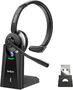 Bluetooth Headset, Wireless Headset with Mic for Work, Advanced AI Noise Cancelling Microphone (Clear Calls & Mic Mute), Bluetooth 5.3, USB Dongle, Headphones with Mic, for PC/Zoom/Office