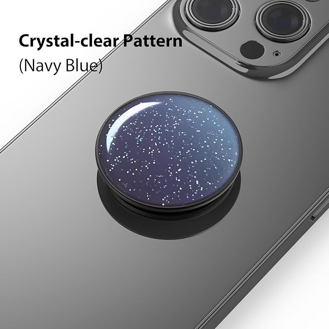 Phone Grip Holder, Phone Ring Holder Finger Kickstand, Adjustable Metal Cell Phone Rings Gripper Stand Work with Magnetic Car Mount for iPhone Samsung &Other Phones - Sky Blue
