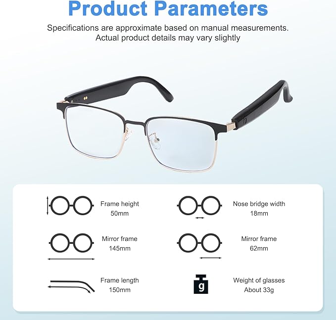 AI Smart Glasses with ChatGPT, Bluetooth Glasses for Men & Women, Photochromic Lenses, Real-Time Translation in 160+ Languages via APP, AI Glasses with Speakers for Indoor Outdoor (Gold)
