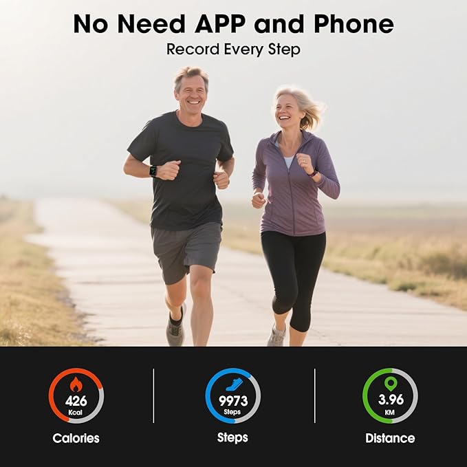 Pedometer Watch Senior Friendly No App/Phone Required, Waterproof Fitness Tracker Watch with Step Counter Calories/Sleep Tracker for Walking Running for Men Women