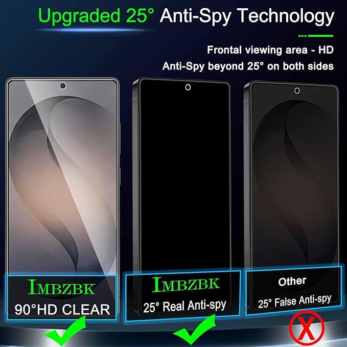 IMBZBK [Auto-Dust Removal] Privacy Screen Protector for Samsung Galaxy S26 Ultra [6.9 INCH] Anti Spy Private Accessories, Case Friendly, 3 Military Grade Tempered Glass 3 Camera Lens Protector