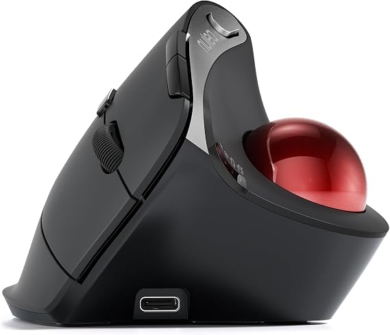 Nulea M506 Wireless Trackball Mouse, 54° Vertical Ergonomic Thumb Control