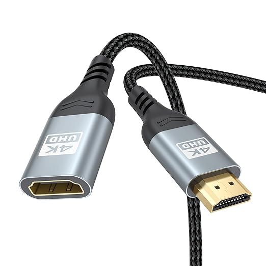 4K HDMI Extender Cable 3FT HDMI Extension, High Speed HDMI Male to Female Adapter Supports ARC, HDR, 3D, HDCP 2.2 Compatible with Fire TV Stick, Roku Devices, PS5, Xbox, HDTV, Laptop