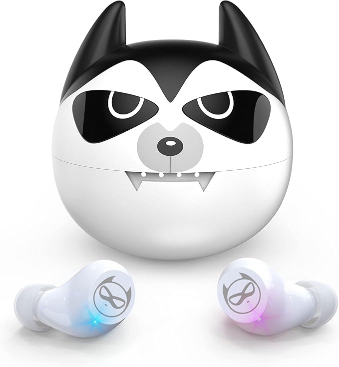 Wireless Earbuds for kids,Cute Hasky Design Earbuds for Phone, IPX5 Waterproof Stereo Headphones in Ear with Mic and Charging Case, 36H Playtime Touch Control True Wireless Bluetooth Earphone.