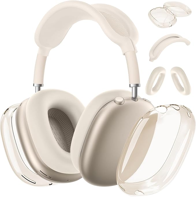 for AirPods Max case Cover,Anti-Scratch Ear Pad Case Cover/Ear Cups Cover/Headband Cover for AirPods Max. Clear Soft TPU and Silicone,Skin Scratch Proof.