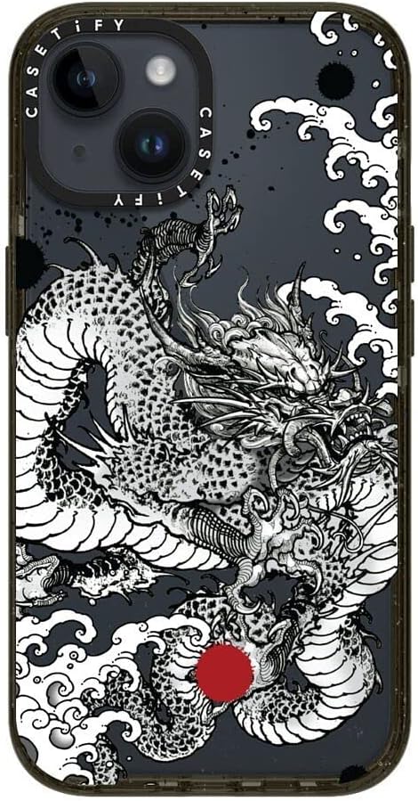 CASETiFY Impact iPhone 14 Case [4X Military Grade Drop Tested / 8.2ft Drop Protection] - Power Dragon by Gabe Shum - Glossy Black