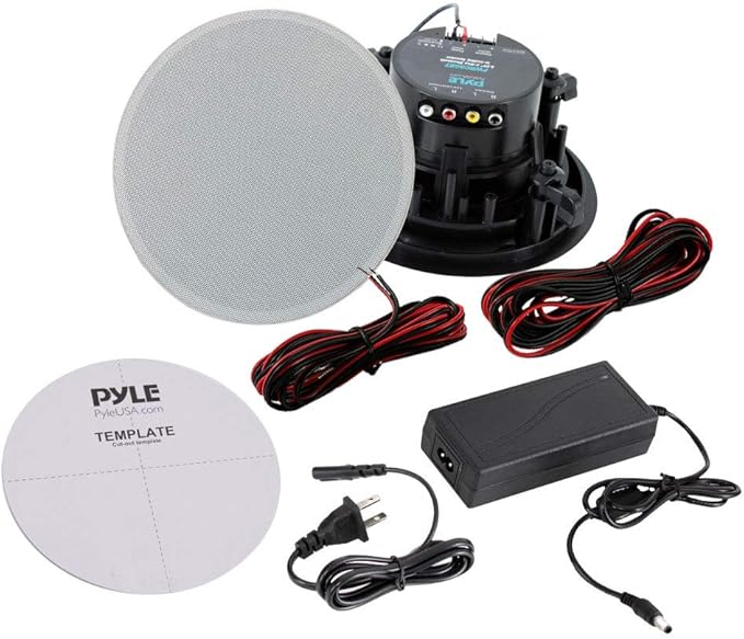 Pyle Ceiling and Wall Mount Speaker - Wireless Bluetooth 5.25” Dual 2-Way Audio Stereo Sound Subwoofer Kit with, 240 Watts, in-Wall & in-Ceiling Flush Mount for Home Surround System - Pyle PWRC55BT