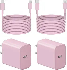 Extra Long 10FT iPhone 14 13 12 Charger Fast Charging 2-Pack 20W Super Fast Charger with Long Fast Charging Cable for iPhone 14/13/12/11 Pro Max,14 Plus,Mini,Pro/XS/SE/XR/iPad - Pink - Image 1