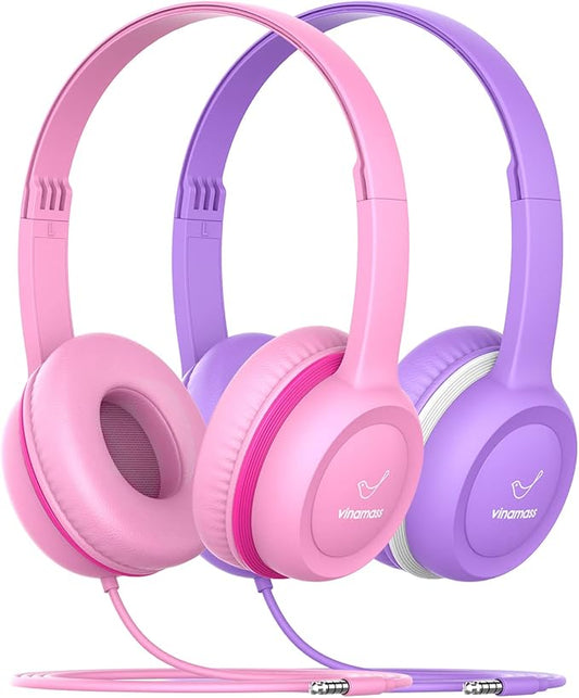 Kids Headphones - Wired with 3.5mm Jack, Volume Limiting for Kids, Adjustable for Boys/Girls/School