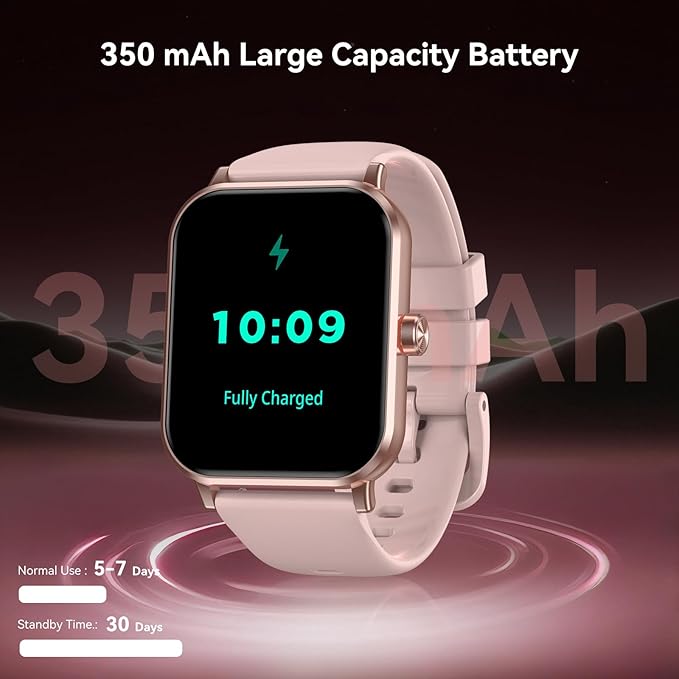 Smart Watches for Women Men, 1.83" HD Touchscreen, Bluetooth Calling, 130+ Professional Sports Modes, Heart Rate and Sleep Monitor, 5ATM Water-Resistant, Timer, Fitness Tracker for Android/iOS (Pink)