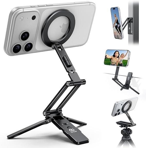 Lamicall for MagSafe Tripod Stand Dual-Side Magnetic with 1/4", Arca, Hook