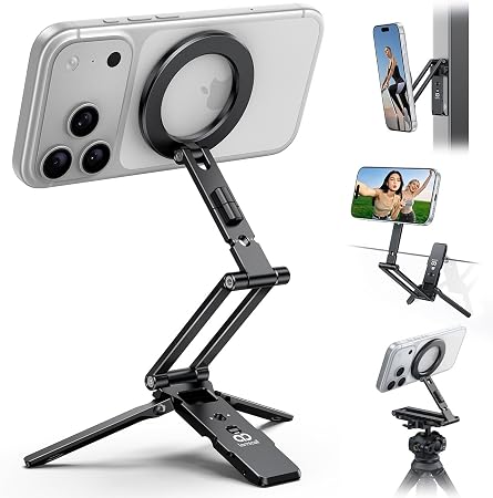 Lamicall for MagSafe Tripod Stand Dual-Side Magnetic with 1/4", Arca, Hook