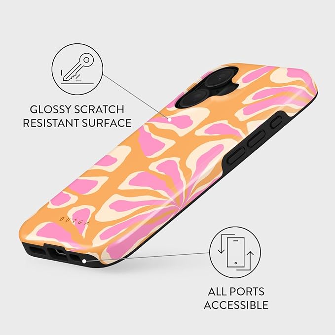 BURGA Phone Case for iPhone 16 - Cute, Trendy, Aesthetic, Pattern Phone Cover, Hard Shell Protection - fits Apple iPhone 16 Case for Women and Men
