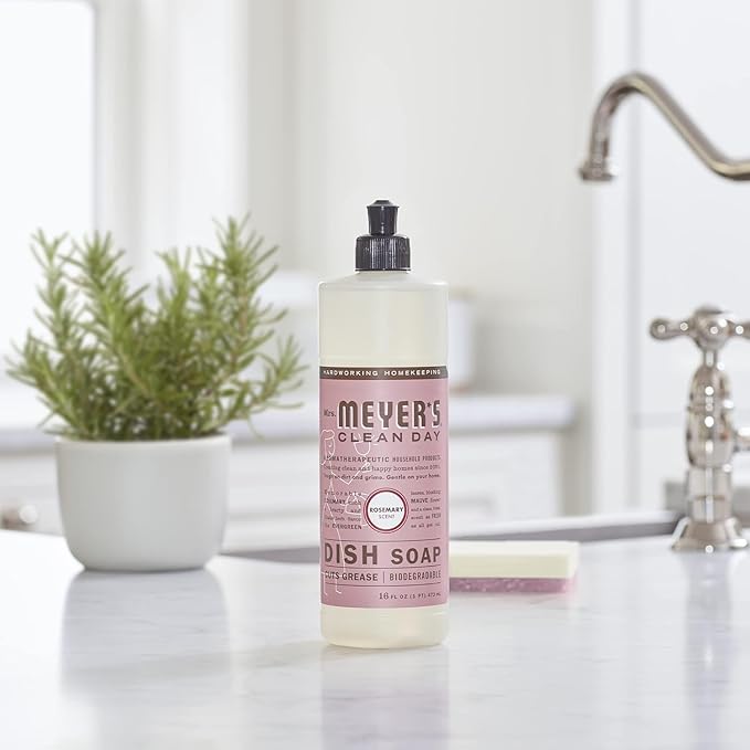 Mrs. MEYER'S CLEAN DAY Variety, 2 Liquid Hand Soap 12.5 OZ, 1 Liquid Dish Soap, 16 FL OZ (Rosemary)