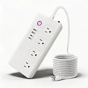 Smart WiFi Power Strip Surge Protector, Extension Cord w/ 4 Individually Controlled AC Outlets and 4 USB Ports(3USB A+1USB C), Voice/Remote Control Smart Plug Works with Alexa, Google Home, IFTTT