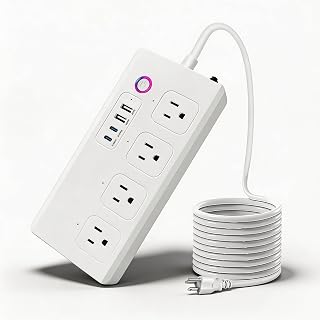 Smart WiFi Power Strip Surge Protector, Extension Cord w/ 4 Individually Controlled AC Outlets and 4 USB Ports(3USB A+1USB C), Voice/Remote Control Smart Plug Works with Alexa, Google Home, IFTTT - Image 1
