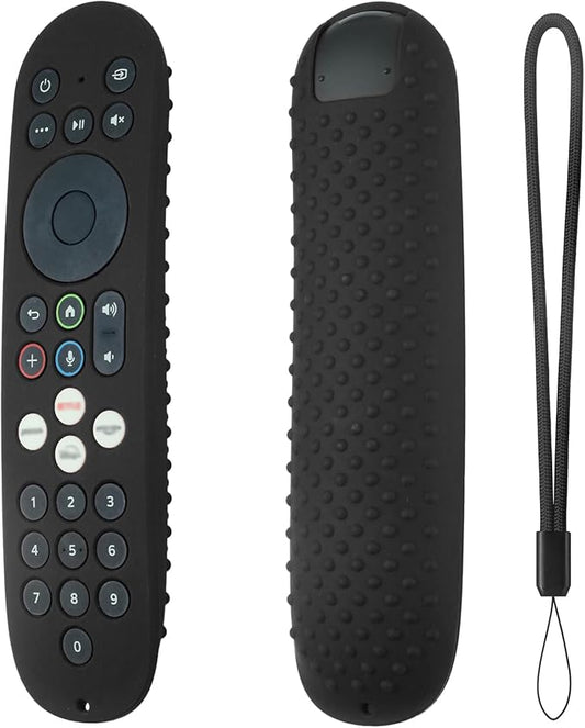 Hi Color Silicone Cover for Xumo Stream Box Remote PR3 Released 2025 Xumo Stream Box Spectrum Tv Remote Case Cover with Lanyard (Black)