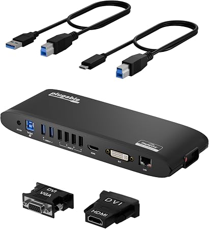 Plugable USB 3.0 Universal Docking Station for Windows, macOS, ChromeOS