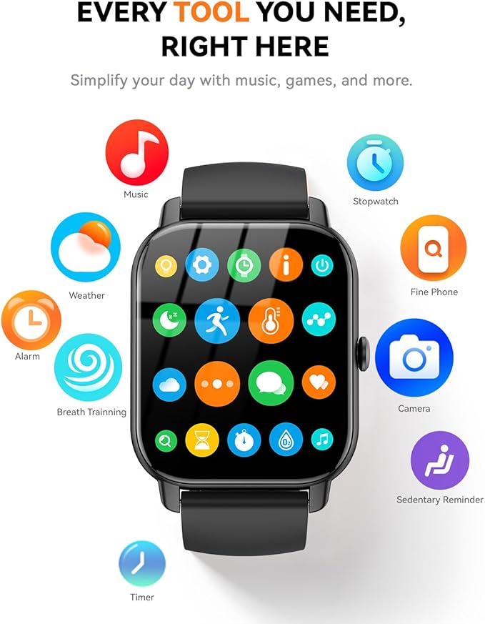 Smart Watches for Men Women(Answer/Make Call), 1.85 inch HD Fitness Tracker Watch with Activity Counter/ Sleep Monitor/ 110+ Sports Modes, IP68 Waterproof Smart Watch for Android iPhone iOS Compatible