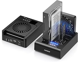 FIDECO M.2 NVMe SSD Cloner and Duplicator, 3-Bay Hard Drive Cloner Dock for M.2 NVMe SSD and 2.5"/3.5" SATA HDD, Hard Drive Reader with Foldable Cooling Fan, Ultimate Heat Dissipation, Tool-Free - Image 1