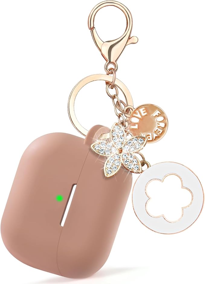 Case for Apple Airpods 4 - VISOOM Airpods 4 Cases 2024 Cover Women Anti-Drop Silicone iPods 4 Earbuds Wireless Accessorie Charging Cases Girl Bling Keychain for Airpod iPods 4th Generation