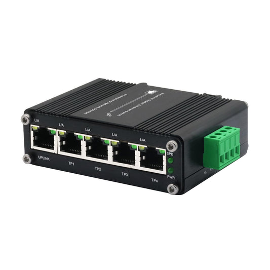 Industrial 5-Port Gigabit Ethernet Switch, DIN-Rail, Unmanaged