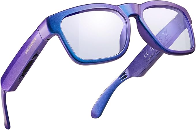 OhO sunshine Bluetooth Glasses: Voice Control and Open Ear Style Smart Glasses to Listen Music & Calls, UV400 Protection Lens