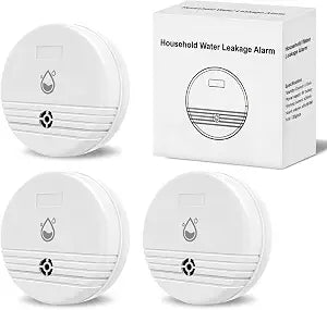 Water Leak Detector 3 Packs, Lound Sound Sensor Alarm, Home Water Flooding Monitor Sink Overflow Monitoring Wet Moisture Alert Pipe Leakage Drip Detection Warning for Basement, Laundry, Bathroom