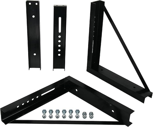 18’’x18’’ Bolted Structural Steel Mounting Brackets for underbody Truck Tool Box, Set of 3- Black