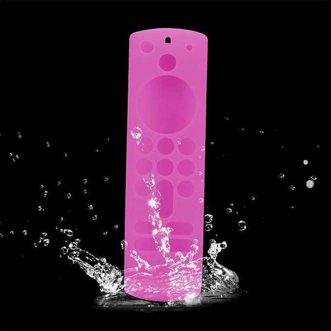 LEFXMOPHY Remote Cover for TV Stick 3rd Gen 2021 Glow in The Dark, Pink Silicone Case with Lanyard