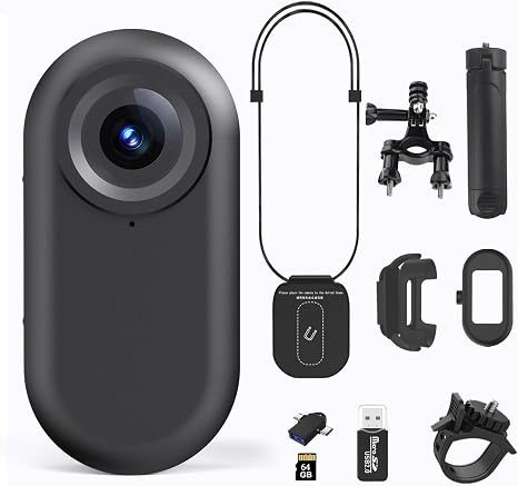 Body Camera with Audio & Video Recording, 1080P HD Wearable Body Cam, 180° Rotatable Lens, 1.3'' LCD, Night Vision, 10H Battery, 64GB Card