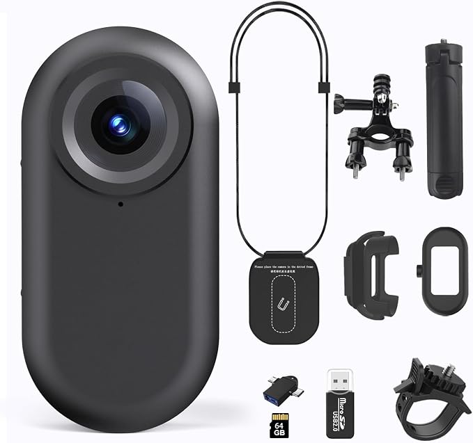 Body Camera with Audio & Video Recording, 1080P HD Wearable Body Cam, 180° Rotatable Lens, 1.3'' LCD, Night Vision, 10H Battery, 64GB Card