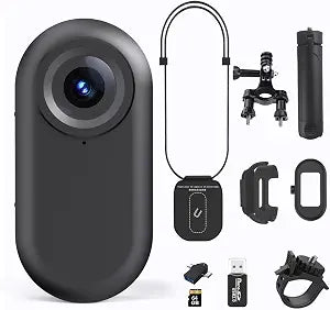 Body Camera with Audio & Video Recording, 1080P HD Wearable Body Cam, 180° Rotatable Lens, 1.3'' LCD, Night Vision, 10H Battery, 64GB Card