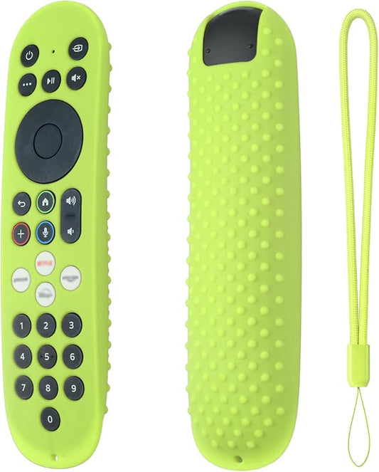 Hi Color Silicone Cover for Xumo Stream Box Remote PR3 Released 2025 Xumo Stream Box Spectrum Tv Remote Case Cover with Lanyard (Glow Green)